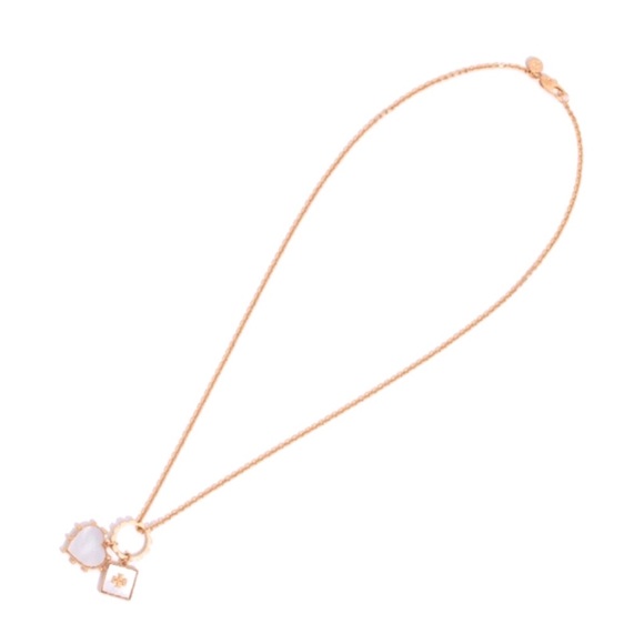 Tory Burch Jewelry Tory Burch Mother Of Pearl Logo Charm Necklace